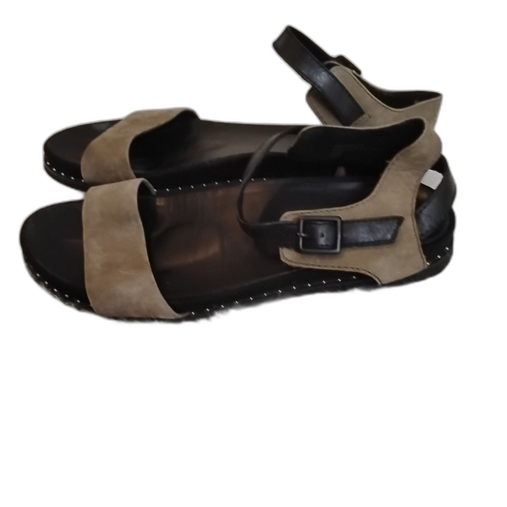 Earth Womens Size 8.5 Sandals Shoes Leather Open Toe Buckle Closer Olive Comfort - Picture 4 of 9